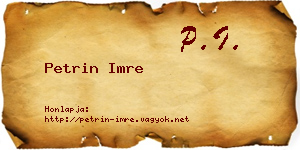 Petrin Imre névjegykártya