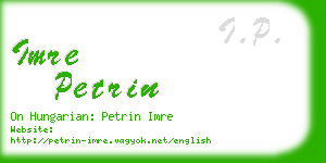 imre petrin business card